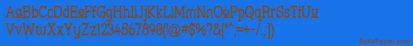 Strslupn Font – Brown Fonts on Blue Background