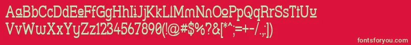 Strslupn Font – Green Fonts on Red Background