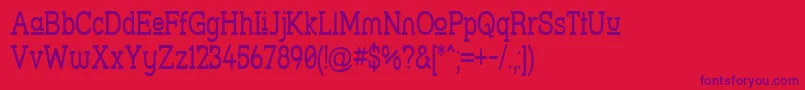 Strslupn-Schriftart – Violette Schriften auf rotem Hintergrund