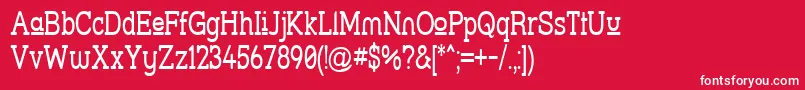 Strslupn Font – White Fonts on Red Background