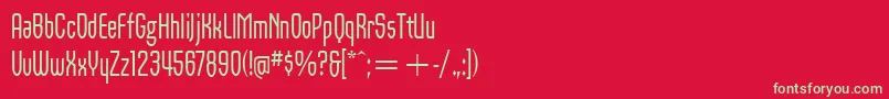 フォントOrbonRegularItcTt – 赤い背景に緑の文字