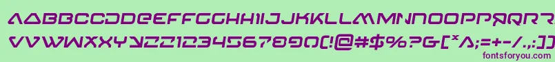 4114blasterv2semital Font – Purple Fonts on Green Background