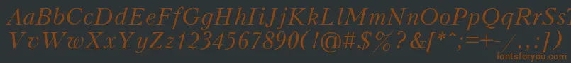 Шрифт MonteuideoItalic – коричневые шрифты на чёрном фоне