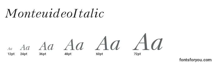 Größen der Schriftart MonteuideoItalic