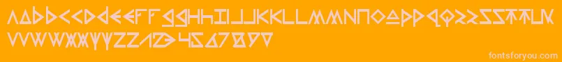 ThorsHammer-fontti – vaaleanpunaiset fontit oranssilla taustalla