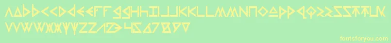 ThorsHammer Font – Yellow Fonts on Green Background
