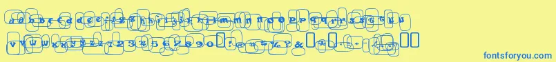 PobeefRegular Font – Blue Fonts on Yellow Background