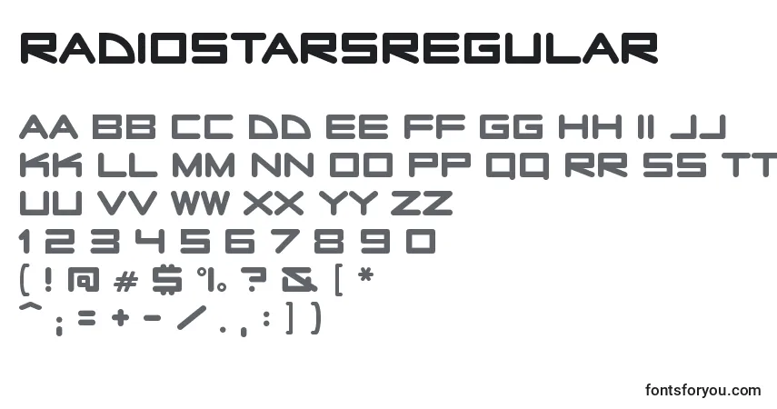 Czcionka RadiostarsRegular – alfabet, cyfry, specjalne znaki
