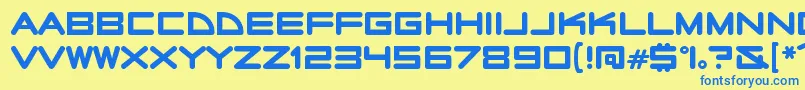 RadiostarsRegular Font – Blue Fonts on Yellow Background