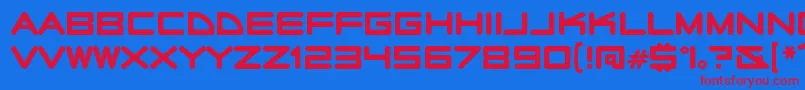 RadiostarsRegular Font – Red Fonts on Blue Background