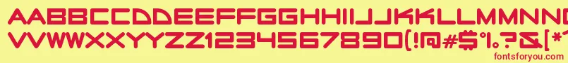 RadiostarsRegular Font – Red Fonts on Yellow Background