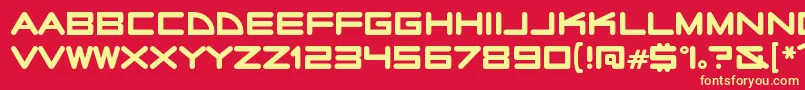 フォントRadiostarsRegular – 黄色の文字、赤い背景