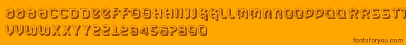 VtksUrbanTime3D-Schriftart – Braune Schriften auf orangefarbenem Hintergrund
