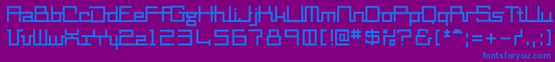 フォントSquareMillimeter – 紫色の背景に青い文字