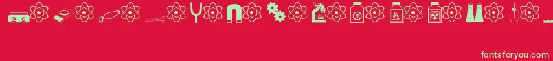 ScienceRegular Font – Green Fonts on Red Background