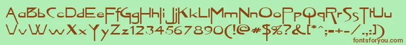 WittyWoman1 Font – Brown Fonts on Green Background