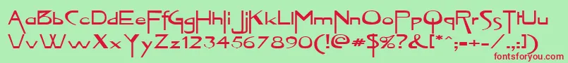 WittyWoman1 Font – Red Fonts on Green Background