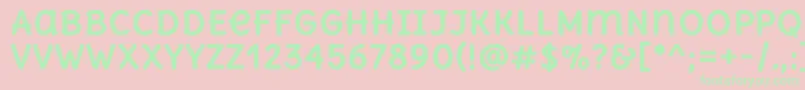 DeliusunicaseBold Font – Green Fonts on Pink Background