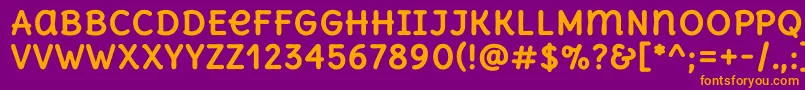 DeliusunicaseBold Font – Orange Fonts on Purple Background