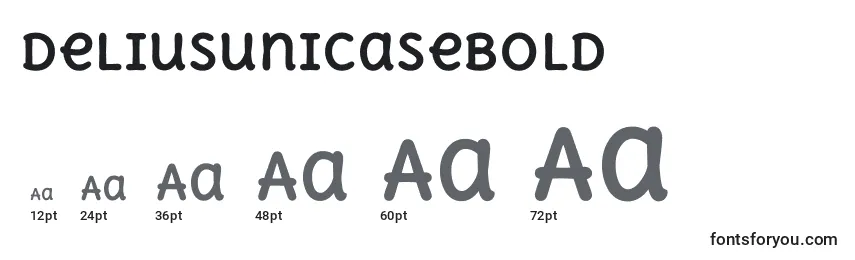 Размеры шрифта DeliusunicaseBold