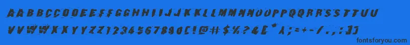 Earthshakeexpandital Font – Black Fonts on Blue Background