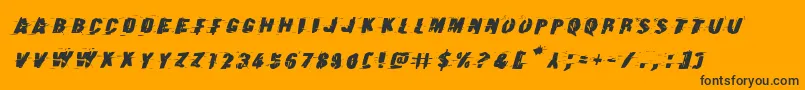 Earthshakeexpandital Font – Black Fonts on Orange Background