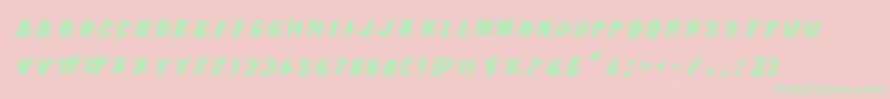 Earthshakeexpandital Font – Green Fonts on Pink Background