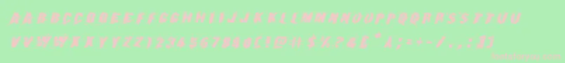 Earthshakeexpandital-Schriftart – Rosa Schriften auf grünem Hintergrund
