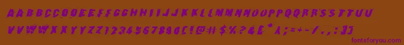 Earthshakeexpandital Font – Purple Fonts on Brown Background