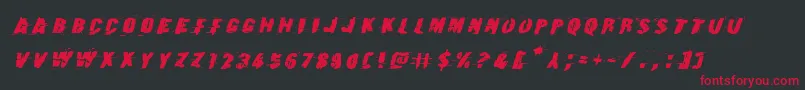 Earthshakeexpandital Font – Red Fonts on Black Background