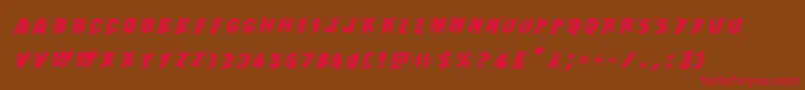 Earthshakeexpandital Font – Red Fonts on Brown Background