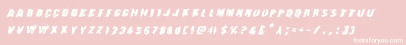 Earthshakeexpandital Font – White Fonts on Pink Background