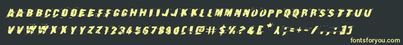 Earthshakeexpandital Font – Yellow Fonts on Black Background