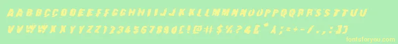 Earthshakeexpandital Font – Yellow Fonts on Green Background