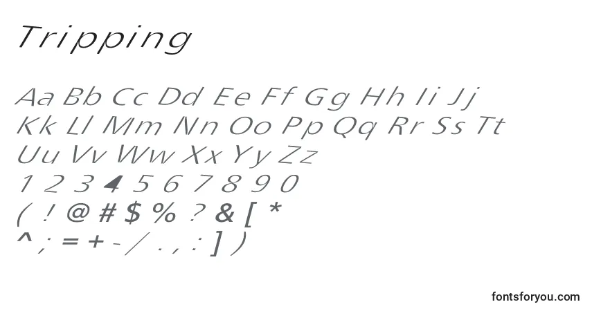 Шрифт Tripping – алфавит, цифры, специальные символы