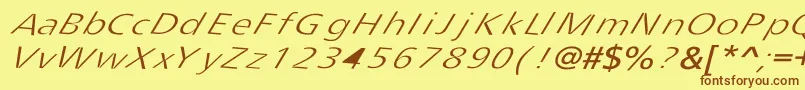 フォントTripping – 茶色の文字が黄色の背景にあります。