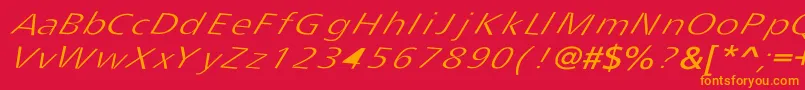 Tripping-Schriftart – Orangefarbene Schriften auf rotem Hintergrund