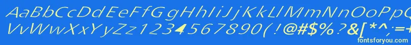 フォントTripping – 黄色の文字、青い背景