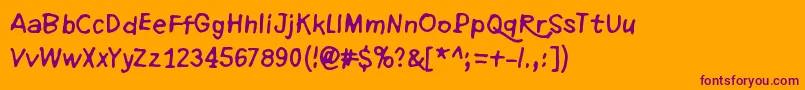 RefuseToBowDown-Schriftart – Violette Schriften auf orangefarbenem Hintergrund