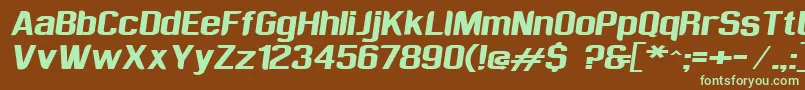 Sufrimeda-fontti – vihreät fontit ruskealla taustalla