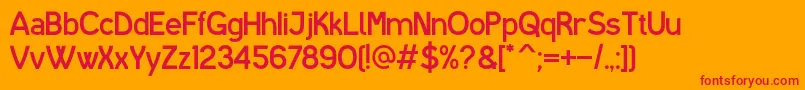 IShotTheSerifV1-fontti – punaiset fontit oranssilla taustalla