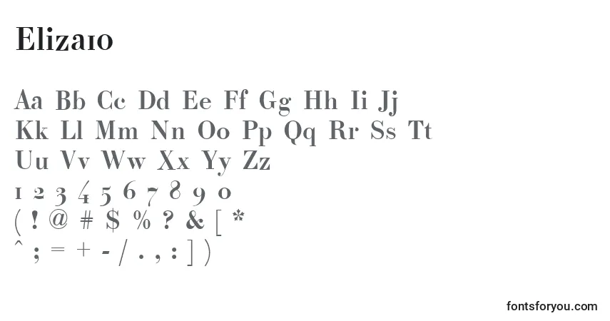Schriftart Eliza10 – Alphabet, Zahlen, spezielle Symbole