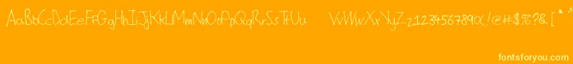 ChristophersScribble-Schriftart – Gelbe Schriften auf orangefarbenem Hintergrund