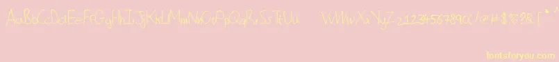 ChristophersScribble-Schriftart – Gelbe Schriften auf rosa Hintergrund