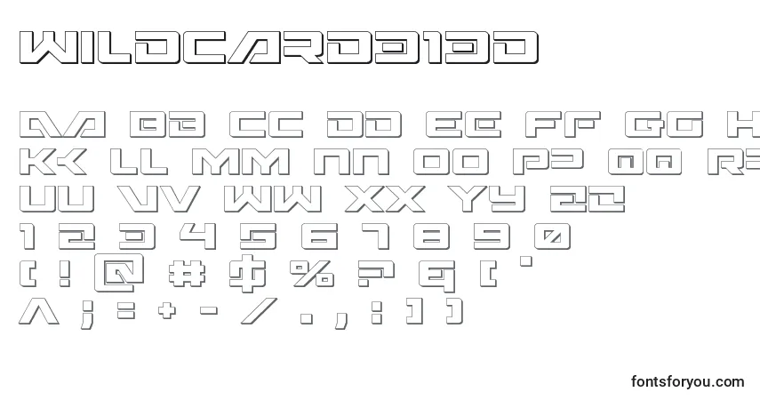 A fonte Wildcard313D – alfabeto, números, caracteres especiais