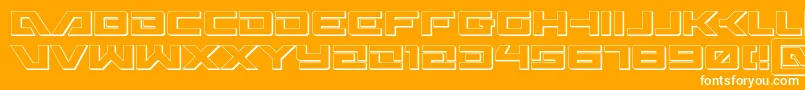 Wildcard313D-Schriftart – Weiße Schriften auf orangefarbenem Hintergrund