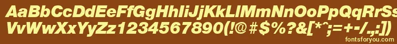 OlnovaHeavyita-fontti – keltaiset fontit ruskealla taustalla