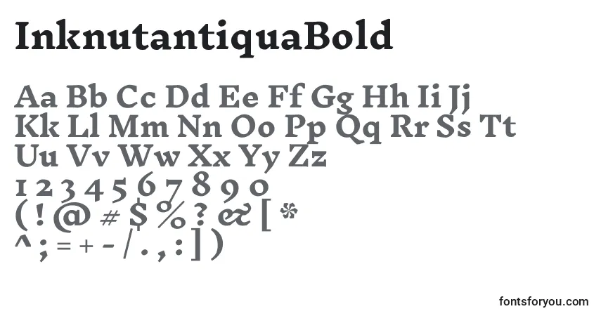 Schriftart InknutantiquaBold – Alphabet, Zahlen, spezielle Symbole