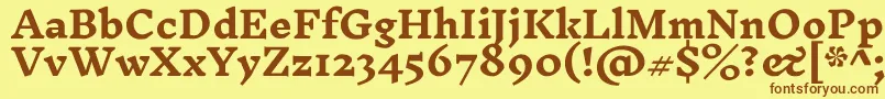 InknutantiquaBold-Schriftart – Braune Schriften auf gelbem Hintergrund