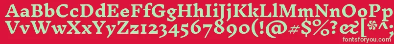 InknutantiquaBold-Schriftart – Grüne Schriften auf rotem Hintergrund
